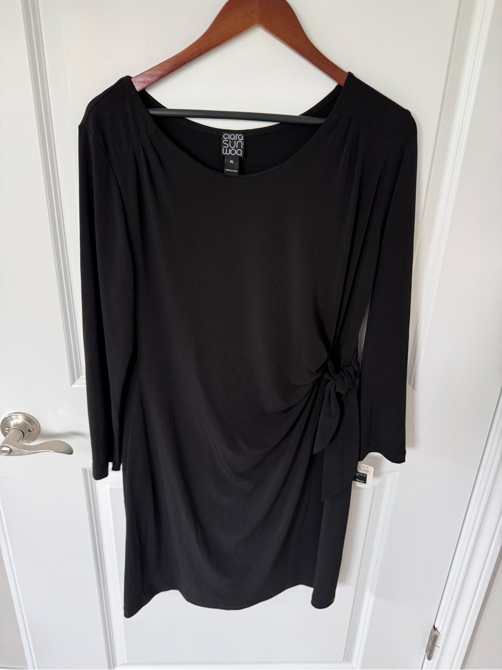 Clara Sun Woo Side Tie Draped Dress Size XL NWT